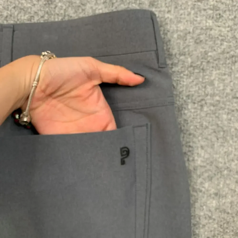 Public Rec Pants Men 36 Slate Workday Straight Heather Pockets Stretch Comfort